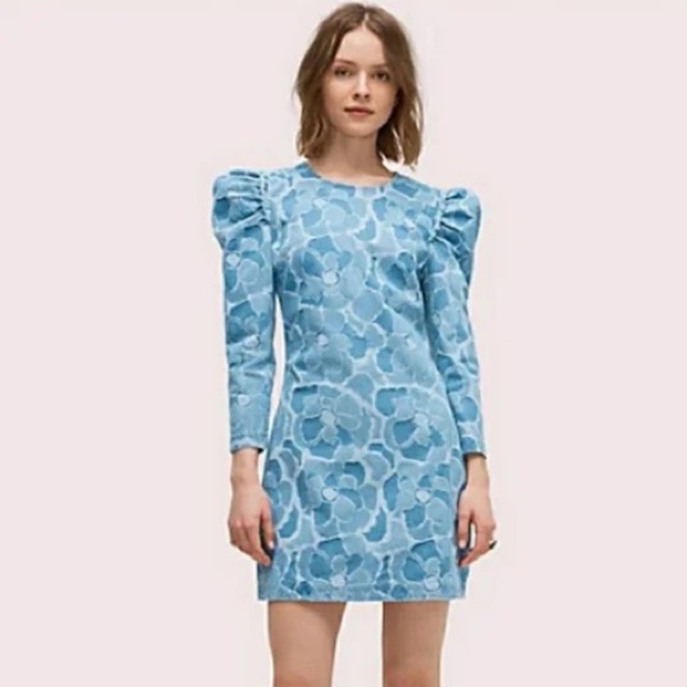 Kate Spade puff sleeve flower jean dress!